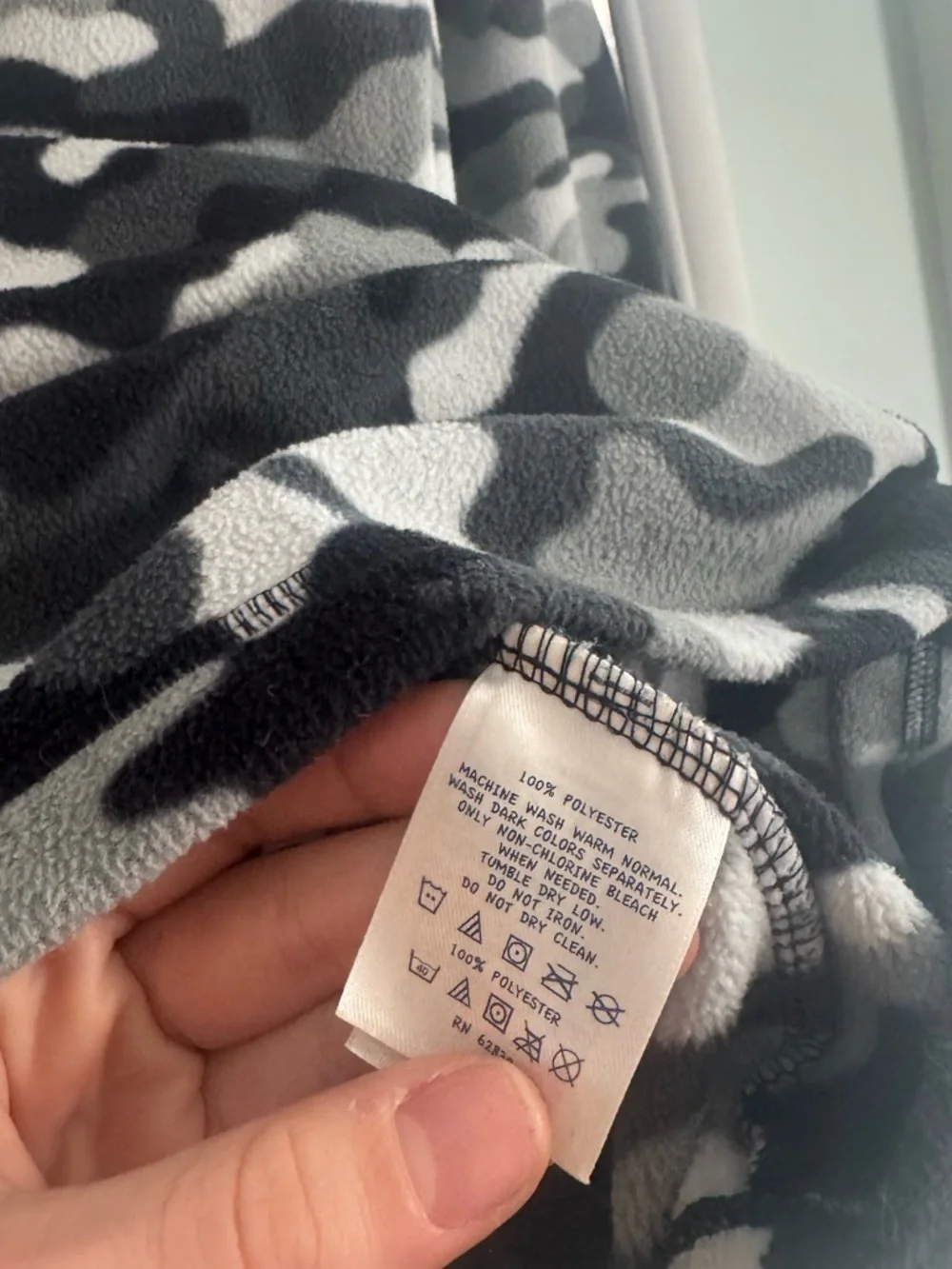 Lands' End Black & Gray Camo Quarter-Zip Hoodie